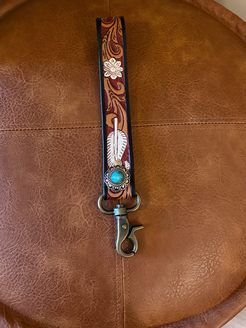 Western Keychain with Turquoise